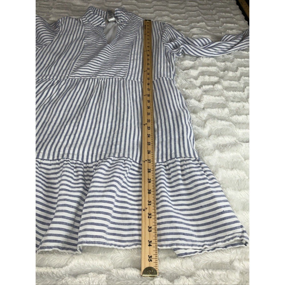 Tommy Bahama Size L St. Lucia Linen Blend Striped Collared Tunic Dress Ruffled - Picture 14 of 15